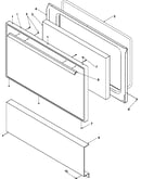 Oven door and decorative panel