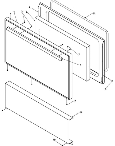 Oven door and decorative panel