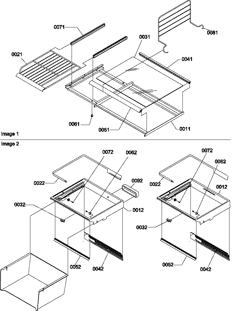 FREEZER SHELF/DELI/CRISPER ASSEMBLIES