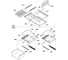 Amana BBI20TW-P1199101WW freezer shelf/deli/crisper assemblies diagram