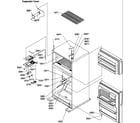 Amana TH21V2L-P1315901WL door hinges and freezer shelf diagram