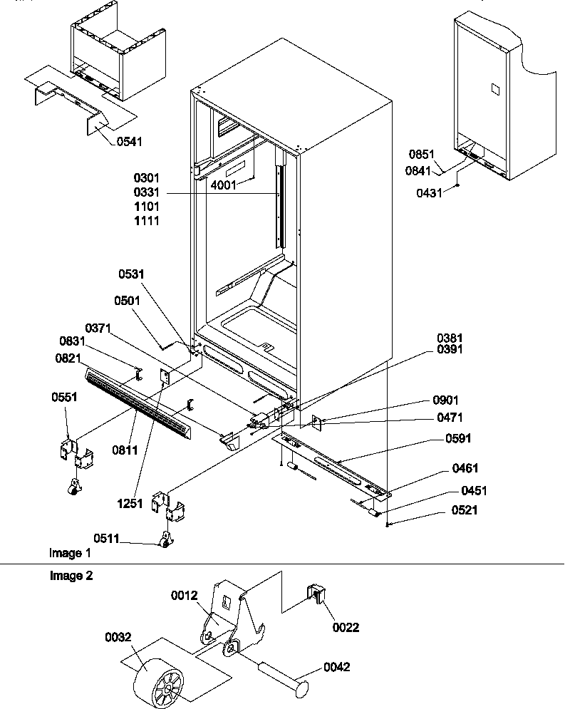LADDERS, LOWER CABINET AND ROLLERS