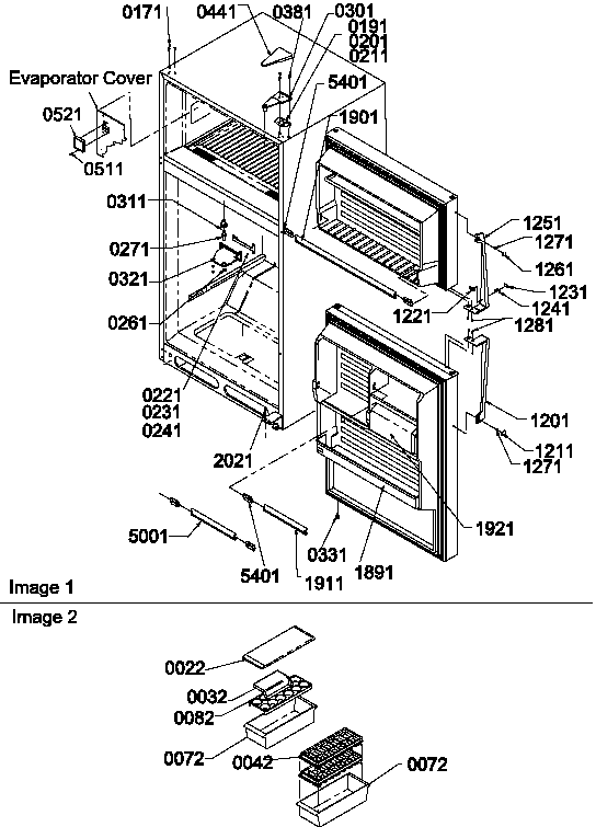 Door, hinges and accessories