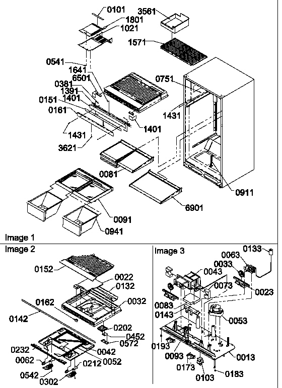 Interior cabinet and drain block assembly