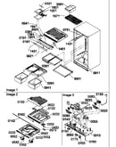 Interior cabinet and drain block assembly