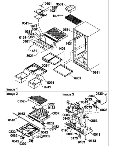 Interior cabinet and drain block assembly