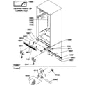 Amana TA18TL-P1304501WL ladders, lower cabinet and rollers diagram
