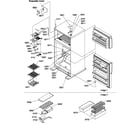 Amana TR25V2E-P1316101WE door hinges and freezer shelf diagram