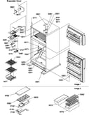 Door hinges and freezer shelf