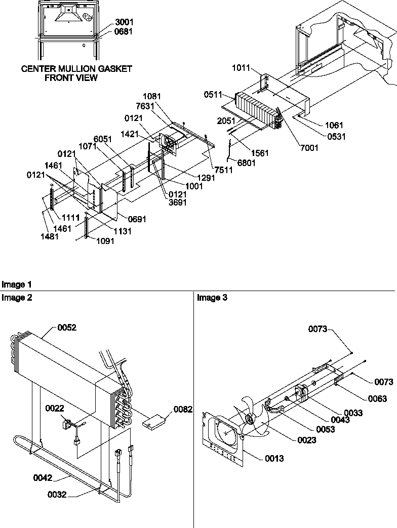 Evaporator and fan motor assemblies