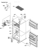 Door hinges and freezer shelf
