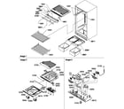 Amana TM18V2W-P1318002WW interior cabinet/drain block and control assembly diagram