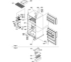 Amana TZI18V2W-P1319001WW door hinges and freezer shelf and accessories diagram