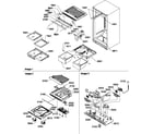 Amana TZI18V2W-P1319001WW interior cabinet/drain block and control assembly diagram
