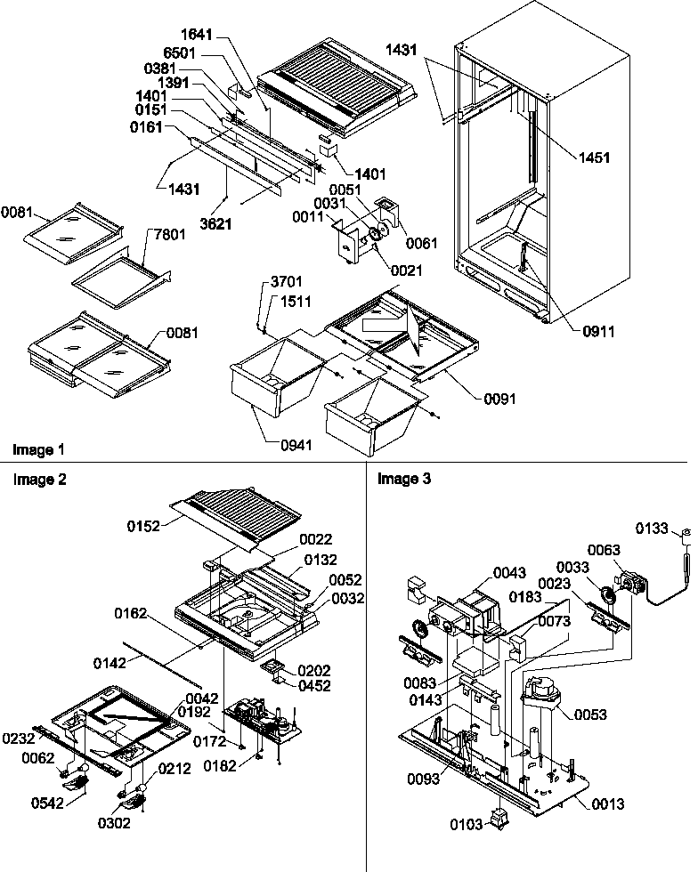 Interior cabinet/drain block and control assembly