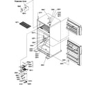 Amana TX19V2L-P1315801WL door hinges and freezer shelf diagram