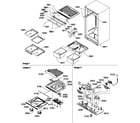 Amana TX19V2L-P1315802WL interior cabinet/drain block and control assembly diagram