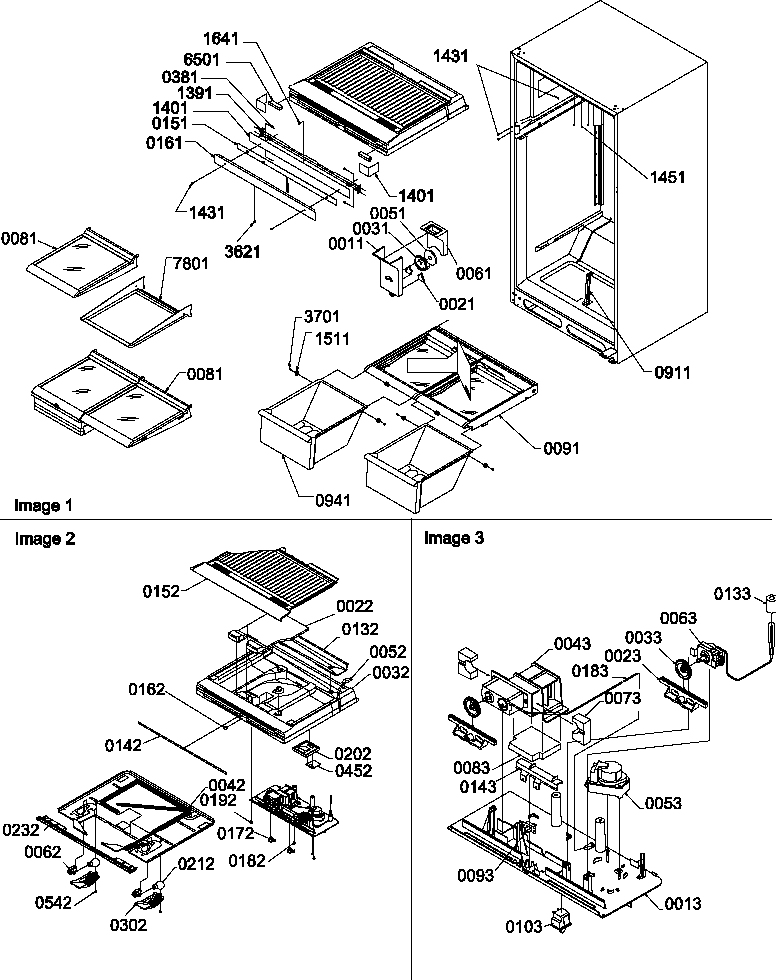 Interior cabinet/drain block and control assembly