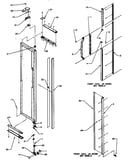 Freezer door hinge and trim parts