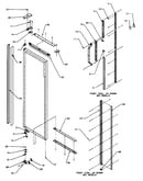 Refrigerator door hinge and trim parts