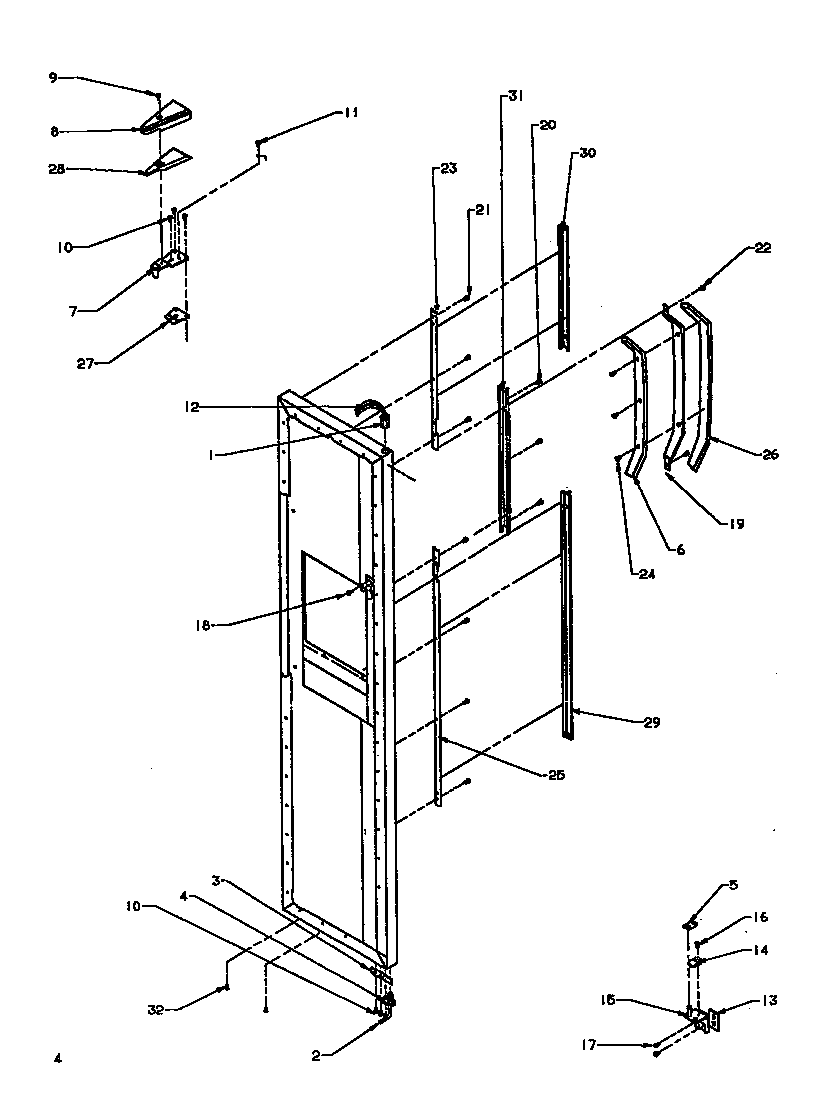 Freezer door hinge/trim