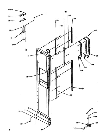 Freezer door hinge/trim