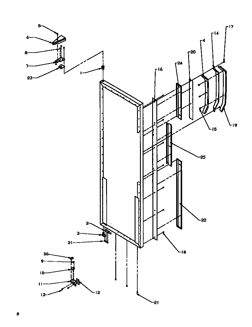 Refrigerator door hinge/trim