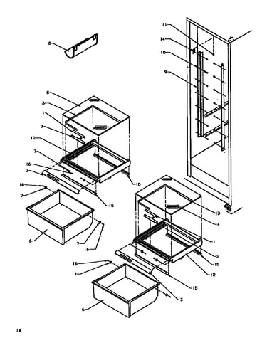 Refrigerator shelving/drawers