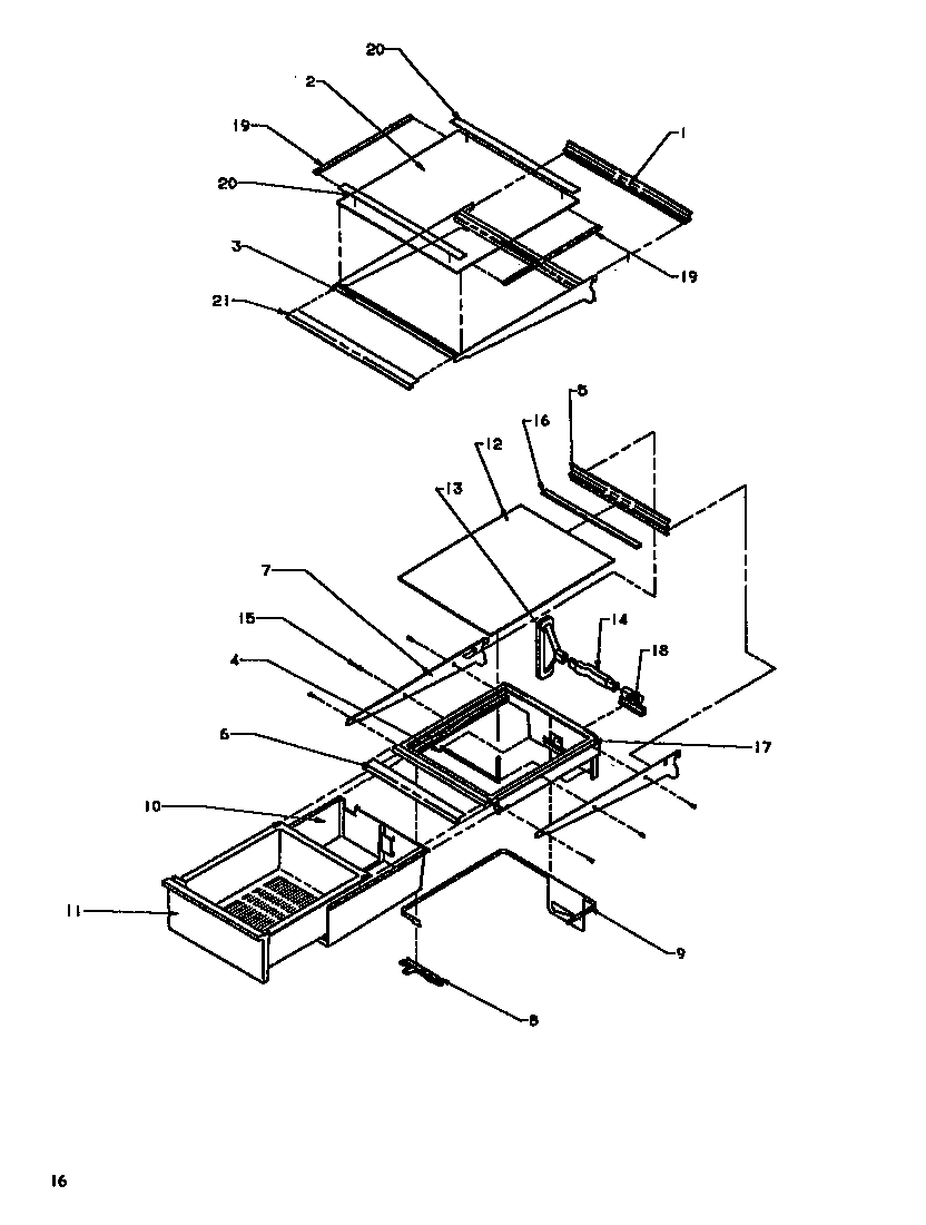 Refrigerator shelves/drawers