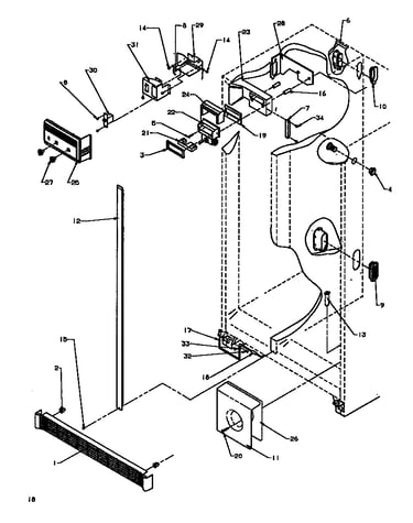 Refrigerator/freezer controls & cabinet