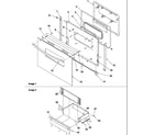 Amana ART6002L-P1143608NL oven door and storage diagram