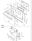 Oven door and storage