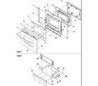 Amana ARTS6650WW/P1130678NWW oven door and storage drawer diagram