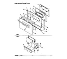 Amana ARR6202W-P1143496NW oven door and storage drawer diagram
