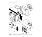 Amana RE14010C2D/PRE14010C2DD fan and control assembly diagram