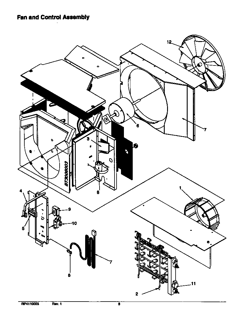 Fan and control assembly