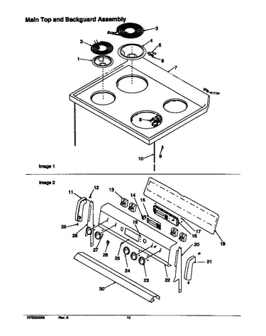 Main top and backguard assembly