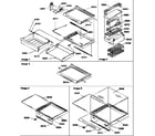 Amana 58635-P1317501WE deli, shelves, crisper assemblies and accessories diagram