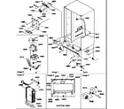 Amana 58637-P1317501WL drain systems, rollers, and evaporator assy diagram
