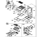 Amana TX21VL-P1301804WL interior cabinet and drain block assembly diagram
