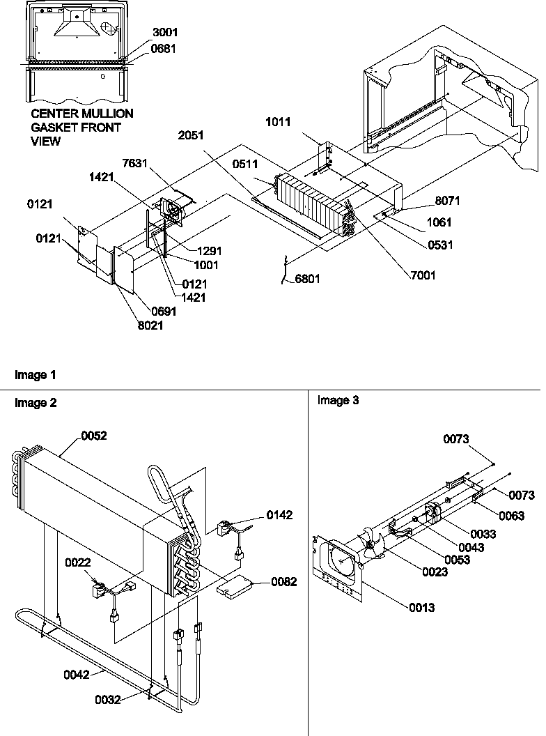 Evaporator and fan motor assemblies