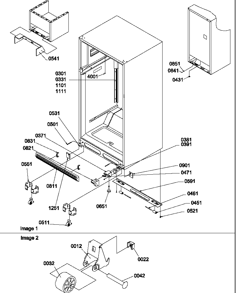 Ladders, lower cabinet and rollers