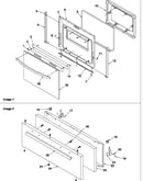 Oven door and broiler door