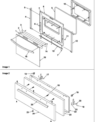 Oven door and broiler door