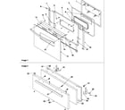 Amana ARG3600W-P1143336NW oven door and broiler door diagram
