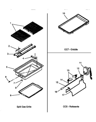 Module - grille, griddle cc7, and rotisserie cc5