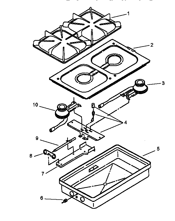 Module-top burner assembly-cc25/white,and cc27/black