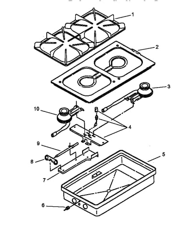 Module-top burner assembly-cc25/white,and cc27/black