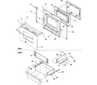 Amana ARH6710E-P1143604NE oven door and storage drawer diagram
