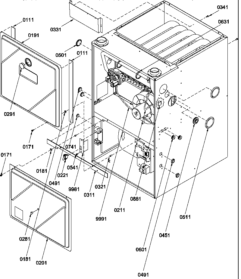 CABINET ASSEMBLY AND BLOWER MOUNTING